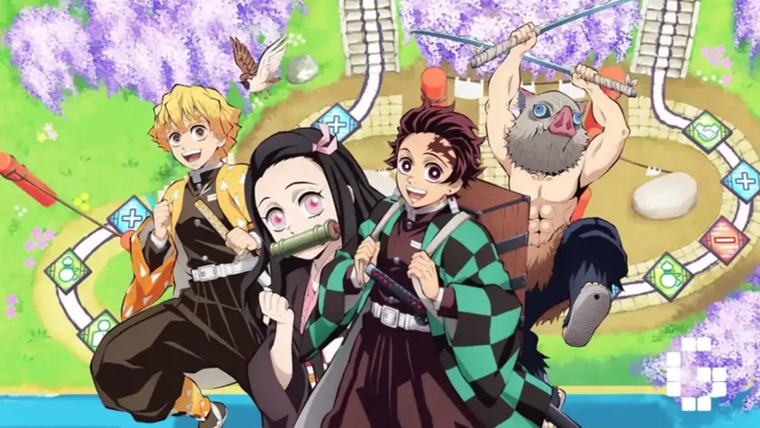 Demon Slayer -Kimetsu no Yaiba- Sweep the Board: Обложка игры Обложка игры, где герои готовы к очередной весёлой игре
