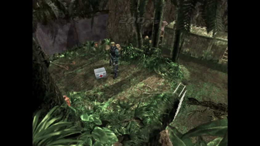 Персонаж на уровне с медикаментами в Dino Crisis 2