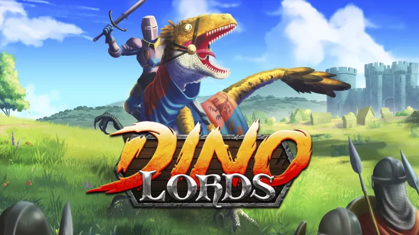 Dino Lords - игра для любителей динозавров и рыцарей Прекрасный рыцарь на динозавре, готовый к битве с эпохой средневековья