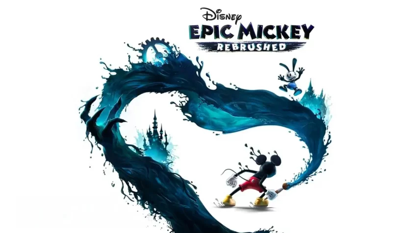 Обложка игры Disney Epic Mickey: Rebrushed Микки Маус и его лучший друг, Освальд, снова сражаются с темной магией в мире, полном разрушений и чудес