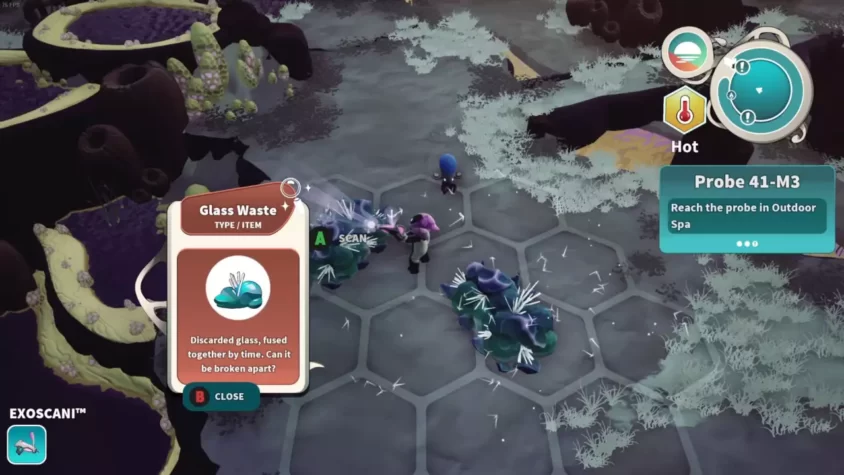 Игра Distant Bloom: исследователь сканирует отходы