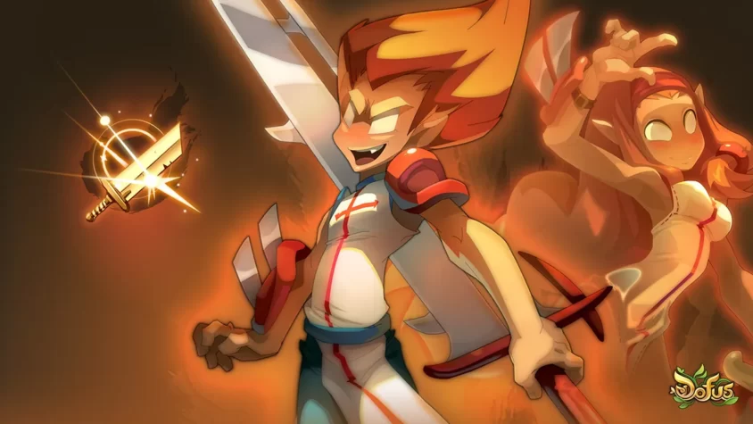 Герои игры Dofus в боевом положении, готовые к схватке