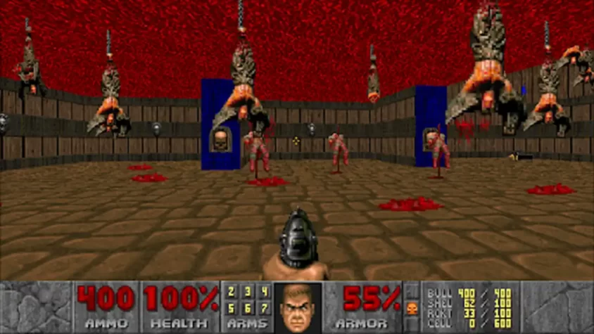 Сцена из Doom II: Hell on Earth — звёздный момент для любителей крови и разрушений