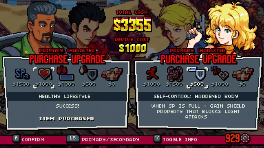 Меню выбора миссии в Double Dragon Gaiden