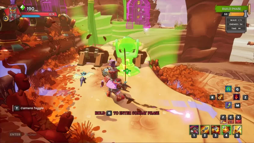 Скриншот строительства защитных сооружений в Dungeon Defenders: Awakened