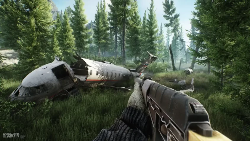 Скриншот из игры Escape from Tarkov – Обломки самолета в лесу