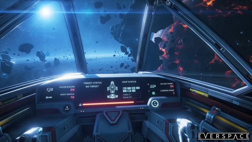 Интерьер корабля в Everspace