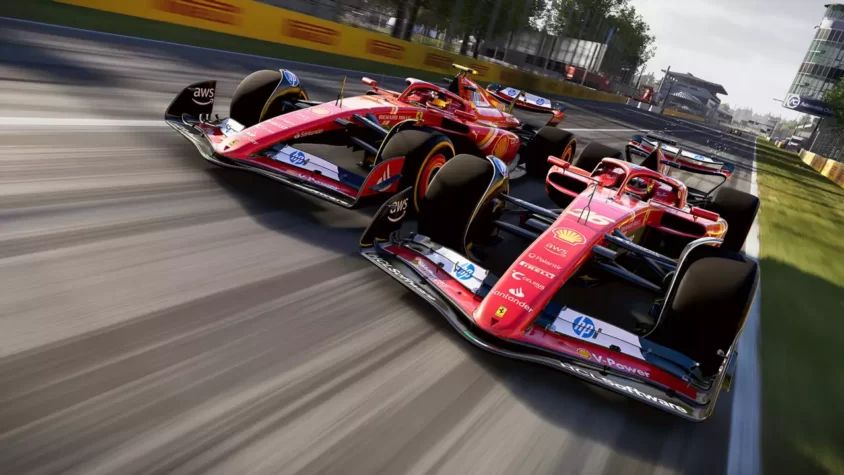 Гонка с машинами Ferrari в игре F1 24