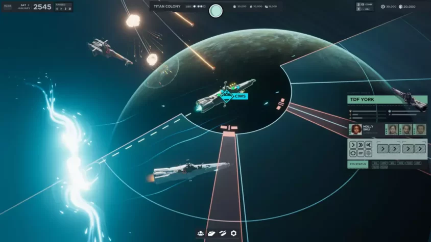 Геймплей игры Falling Frontier, космическая битва