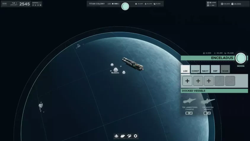 Геймплей игры Falling Frontier, исследование спутника