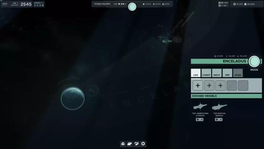 Геймплей игры Falling Frontier, космическая разведка