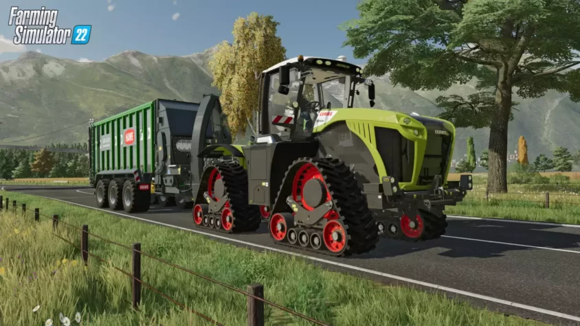 Трактор на фермерском поле в Farming Simulator 22