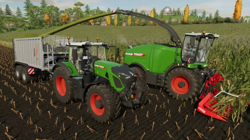 Комбайн на поле в Farming Simulator 22