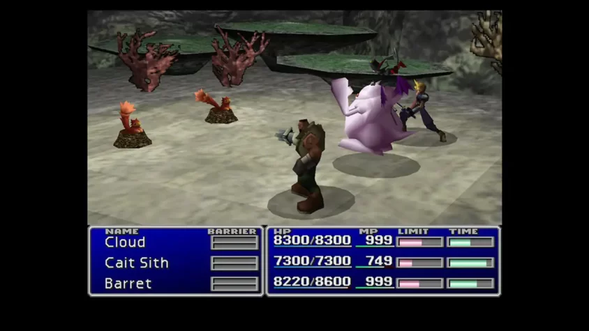 Бой с врагами в Final Fantasy VII