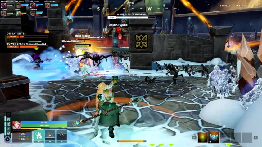 Геймплей игры Final Stand: Ragnarok – драка с врагами в снежном поле