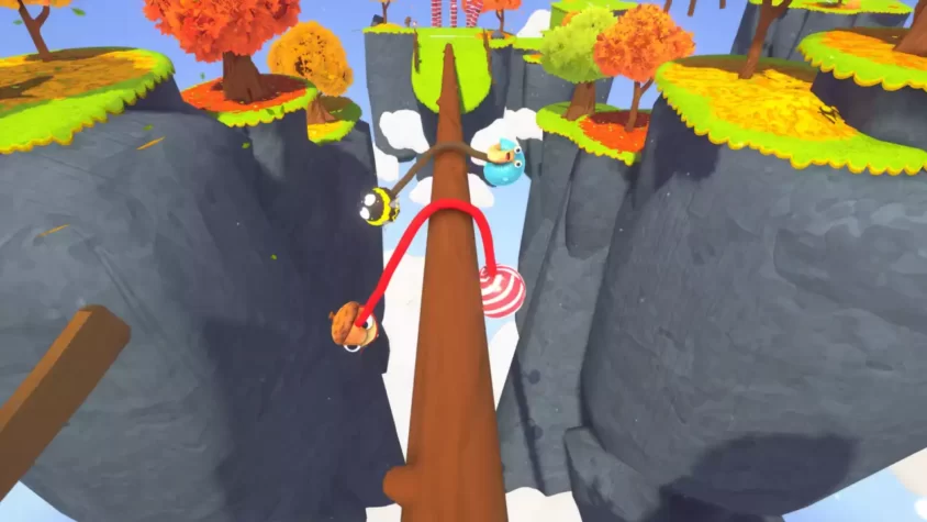 Герои игры Fling to the Finish сражаются с пространственными аномалиями на странном дереве