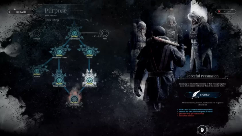 Развитие законов и власти в Frostpunk