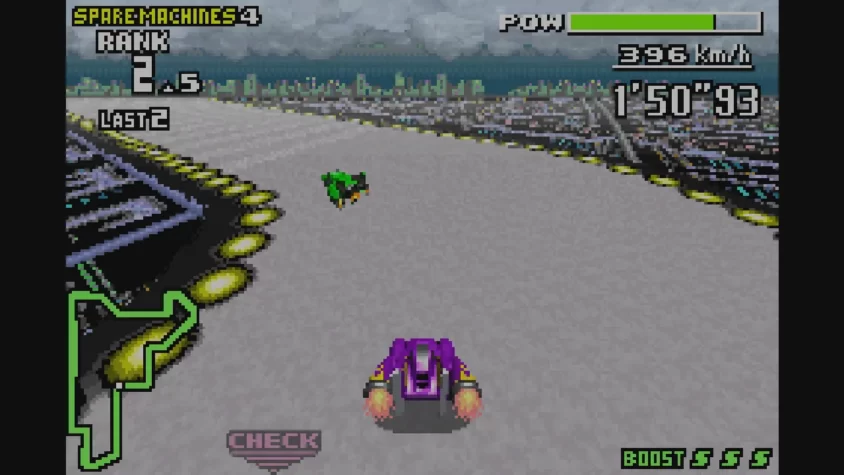 Гонка в F-Zero: Maximum Velocity с видом на трассу и противников