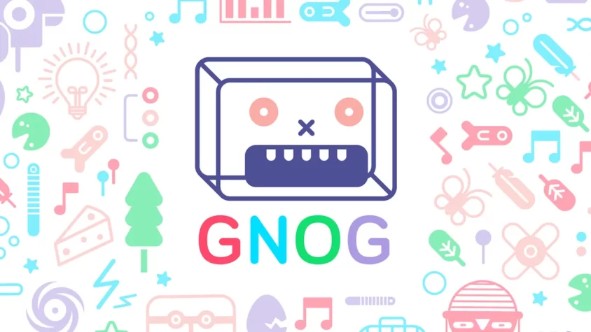 Обложка игры GNOG с яркими персонажами и графическими элементами