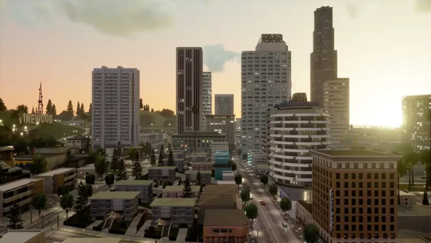 Вид на городской пейзаж в GTA San Andreas