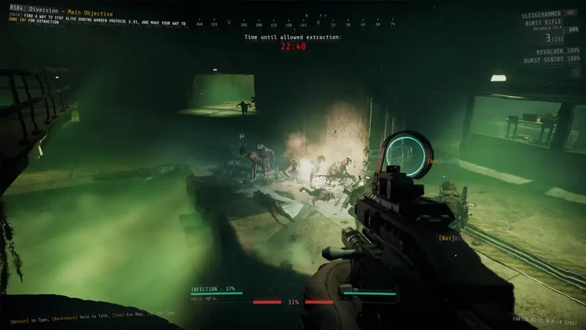 Скриншот игры GTFO, бой с врагами