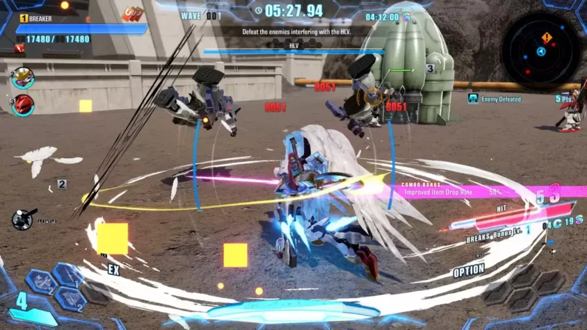 Боевая сцена в Gundam Breaker 4