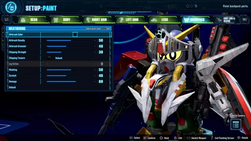 Настройка внешнего вида робота в Gundam Breaker 4