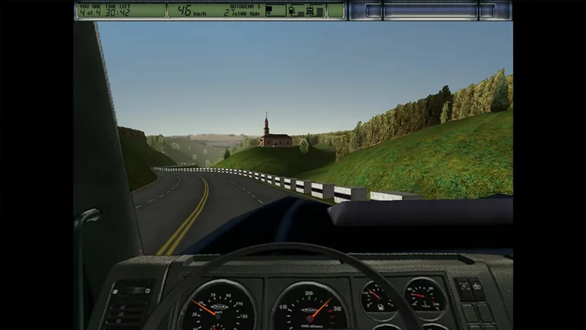 Вид из кабины грузовика в Hard Truck 2: King of the Road