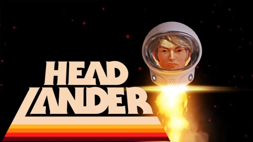 Headlander Обложка игры с космонавтом, летящим в космосе
