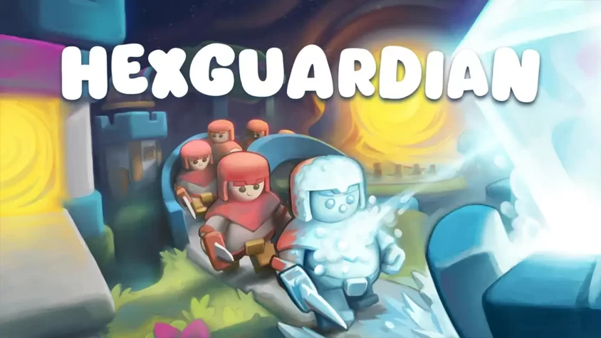 Обложка игры HexGuardian Обложка игры HexGuardian, где вооружённые персонажи стоят на передовой