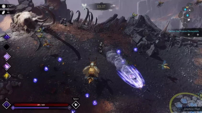 Сражение с гигантским врагом в Jötunnslayer: Hordes of Hel