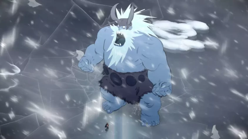 Бой с ледяным чудовищем в Jotun