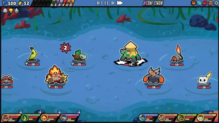 Битва на воде в Kadomon: Hyper Auto Battlers