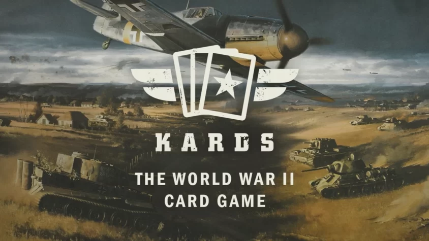 KARDS – Карточная игра Второй мировой войны Обложка игры KARDS с изображением танков и самолета Второй мировой войны