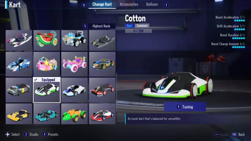 Выбор карт в KartRider: Drift