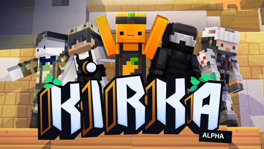 Главный экран игры Kirka, где каждый персонаж решает быть молчаливым и загадочным