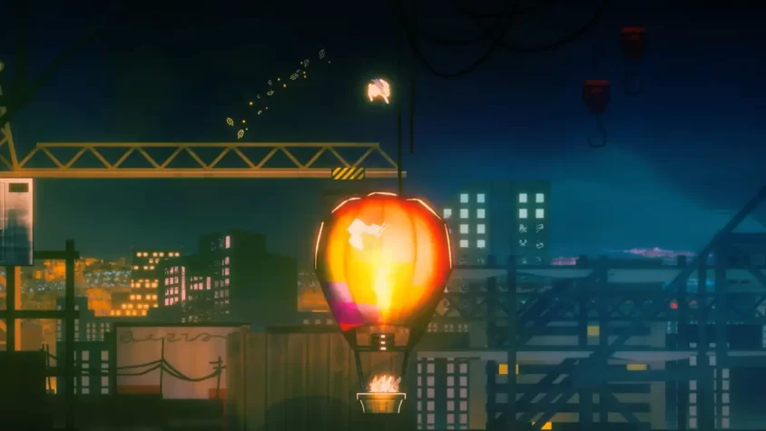Геймплей игры Lapin: использование воздушного шара для передвижения