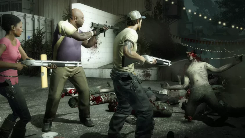 Персонажи игры Left 4 Dead 2, уничтожающие орду зомби