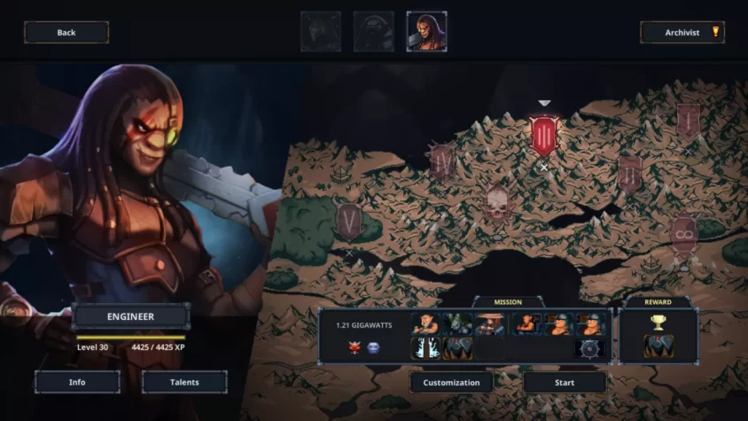Выбор миссии в Legend of Keepers: Career of a Dungeon Manager