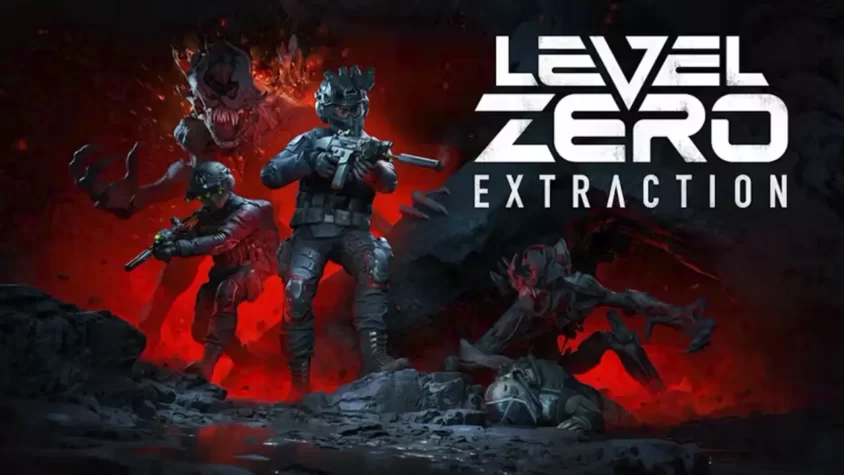 Level Zero: Extraction – Обложка Обложка игры Level Zero: Extraction с солдатами и монстрами