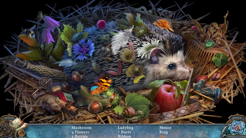 Сцена с кучей предметов, спрятанных в гигантской обуви в игре Living Legends: Fallen Sky