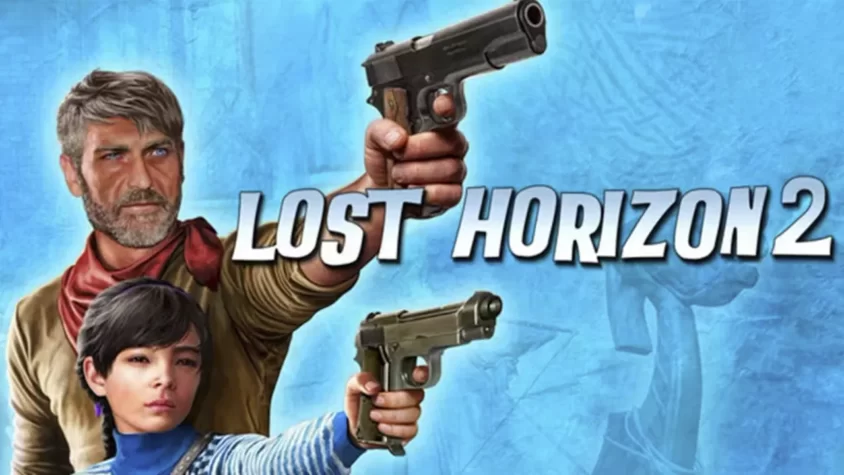 Lost Horizon 2 - Обложка Обложка игры Lost Horizon 2 с изображением двух персонажей, держащих оружие