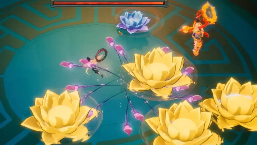 Лотосы и босс в Lotus Lantern: Rescue Mother