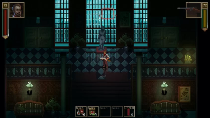 Игровой процесс в Lovecraft's Untold Stories: герой исследует зловещую обстановку в мрачном доме