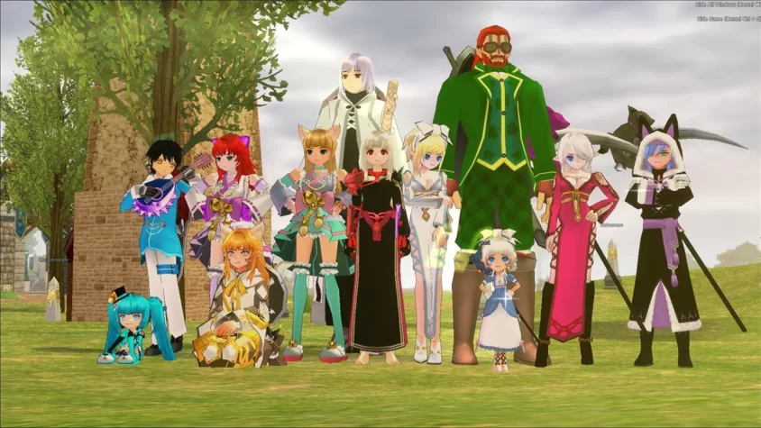 Группа персонажей на празднике в Mabinogi