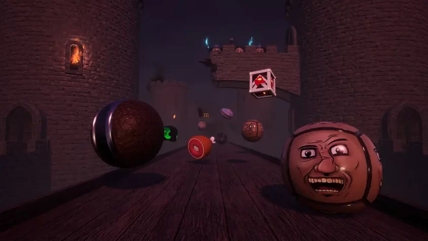 Ночная сцена с марблами в замке Marbles on Stream