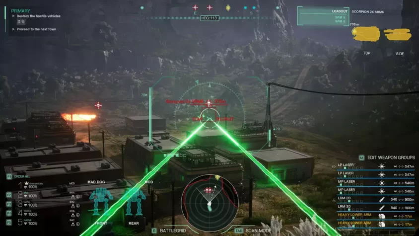 Огонь по врагу в MechWarrior 5: Clans