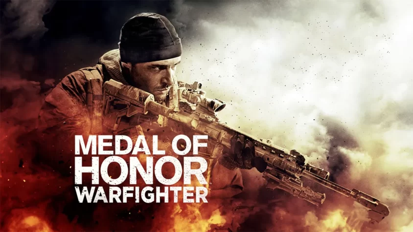 Обложка Medal of Honor: Warfighter с вооружённым солдатом Боец Medal Of Honor: Warfighter целится в кого-то вне кадра, будто точно знает, кто виноват