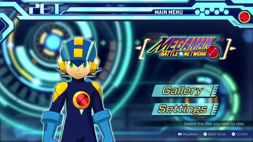 Главное меню игры Mega Man Battle Network