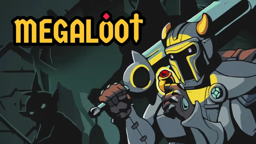 Megaloot — готовься к битвам Обложка игры Megaloot с рыцарем, вооружённым странным арсеналом